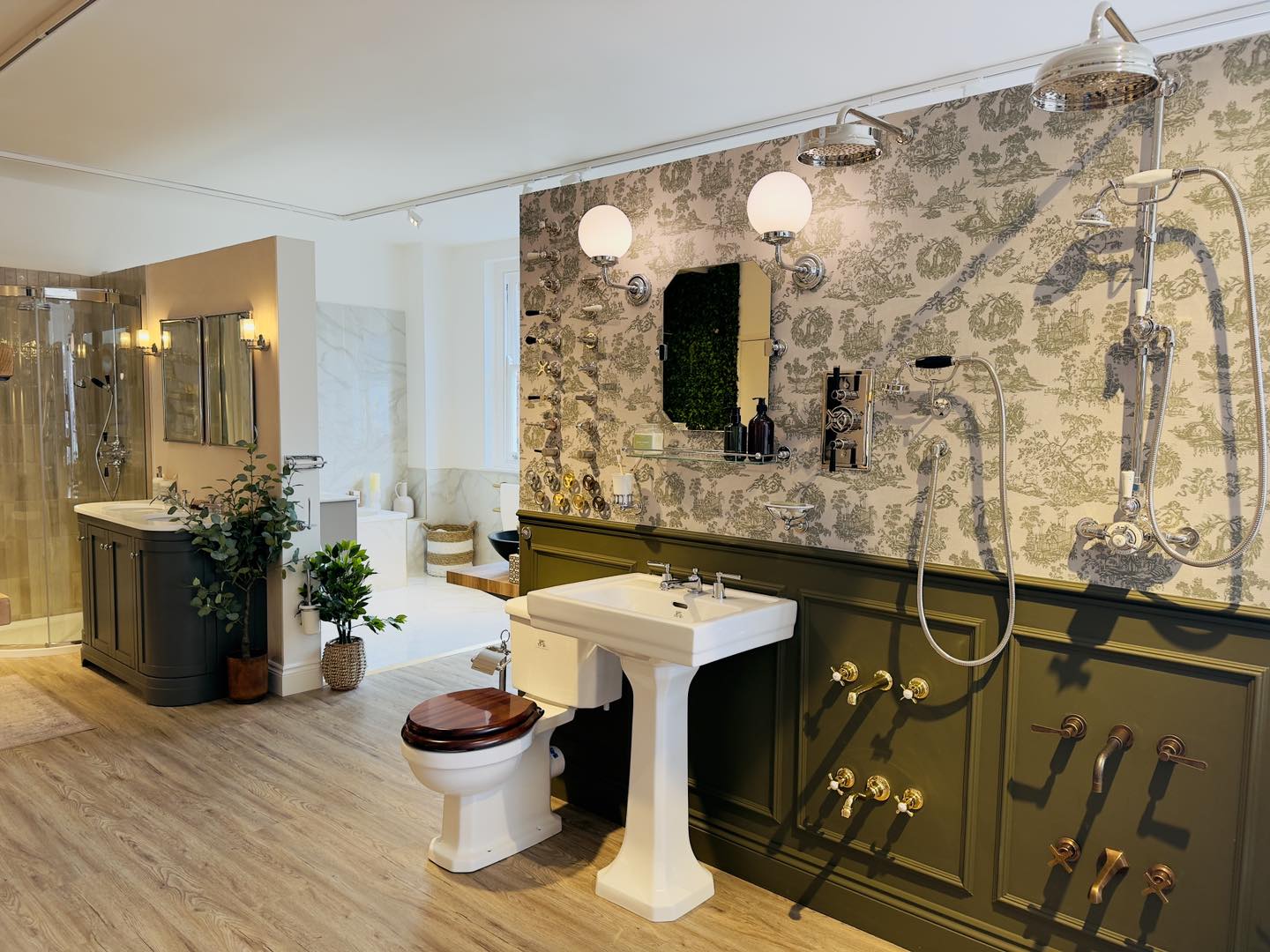 Photo of edwins bathroom fixtures showroom interior with ambient lighting and contemporary design display