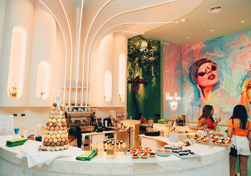 Bespoke decorative light fittings supplied for a cafe interior, where post-order finish or specification changes can significantly affect manufacturing lead times